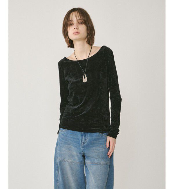 GRACE CONTINENTAL「クラッシュベロアカットトップ」|Tシャツ・カットソー|ブラック