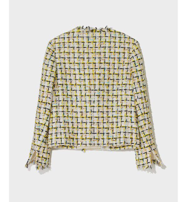  「チュールヤーンツイードジャケット」|ノーカラージャケット|