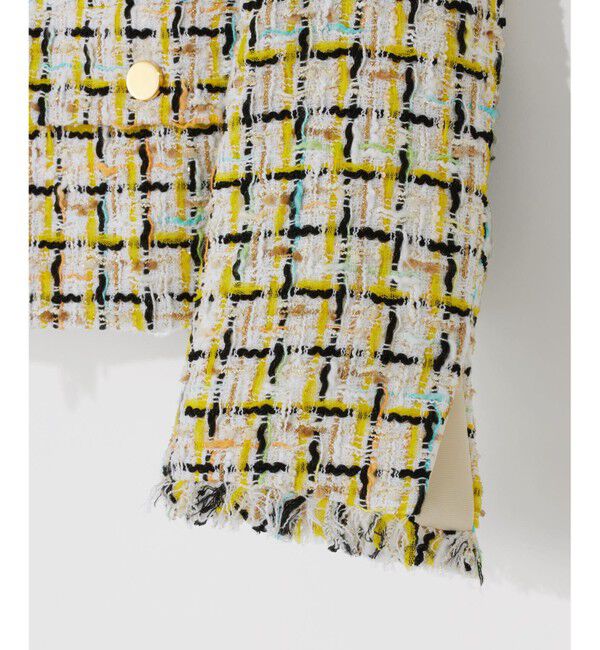  「チュールヤーンツイードジャケット」|ノーカラージャケット|