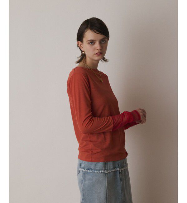  「シアーアセテートカットトップ」|Tシャツ・カットソー|