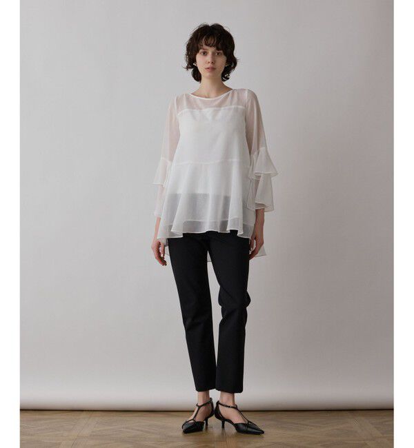 GRACE CONTINENTAL「フィルムジャガードフリルトップ」|シャツ・ブラウス|