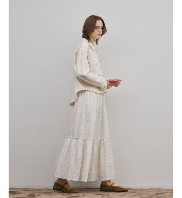 GRACE CONTINENTAL「ティアードエンブロイダリースカート」|スカート|