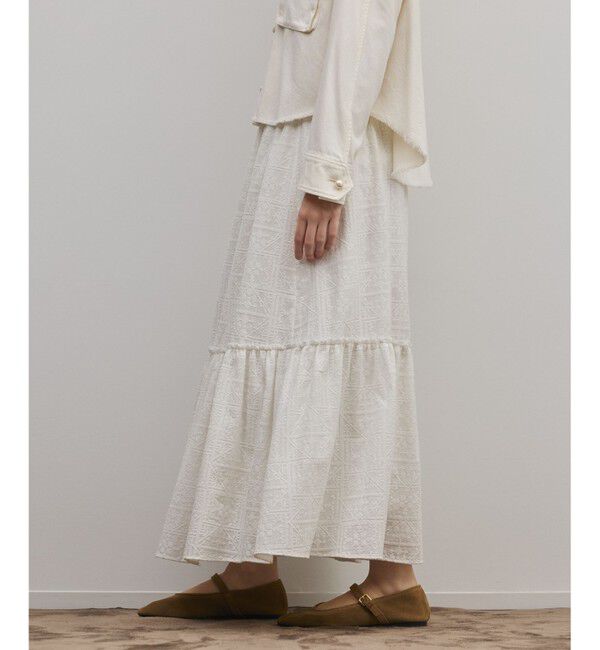 GRACE CONTINENTAL「ティアードエンブロイダリースカート」|スカート|