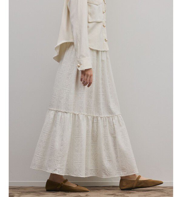 GRACE CONTINENTAL「ティアードエンブロイダリースカート」|スカート|