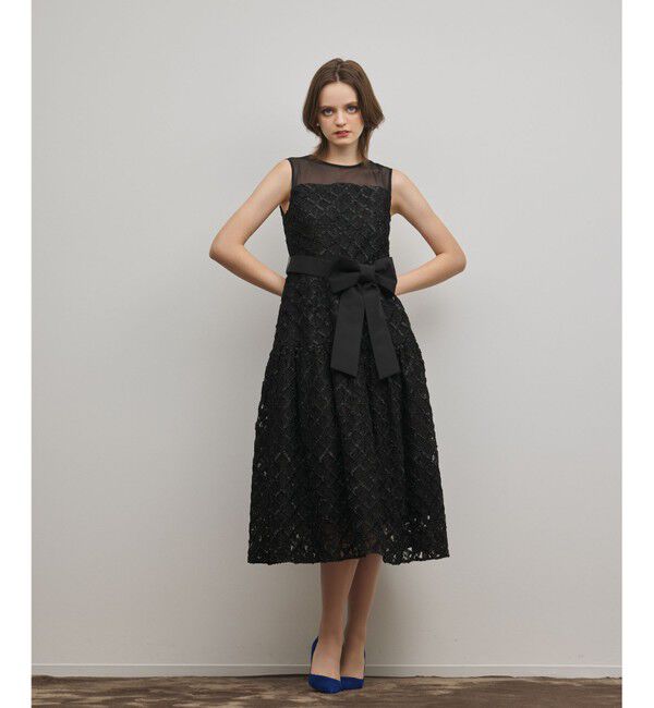 GRACE CONTINENTAL「コード刺繍ワンピース」|ワンピース|ブラック