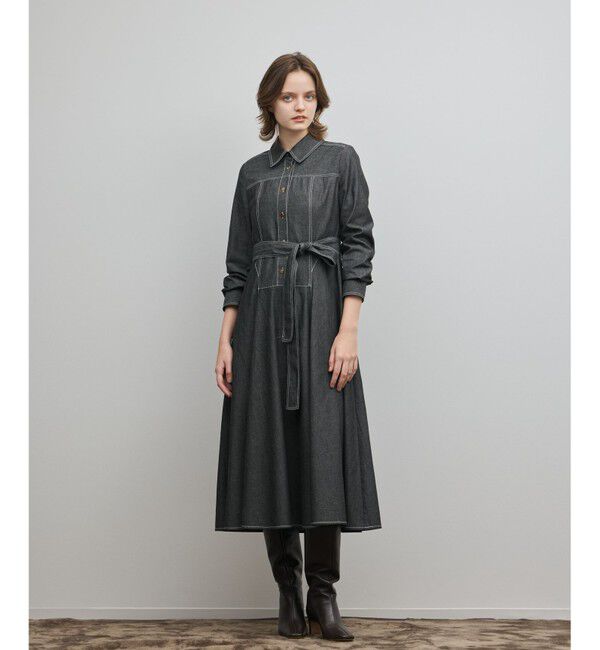 Diagram「シャツフレアワンピース」|ワンピース|ブラック