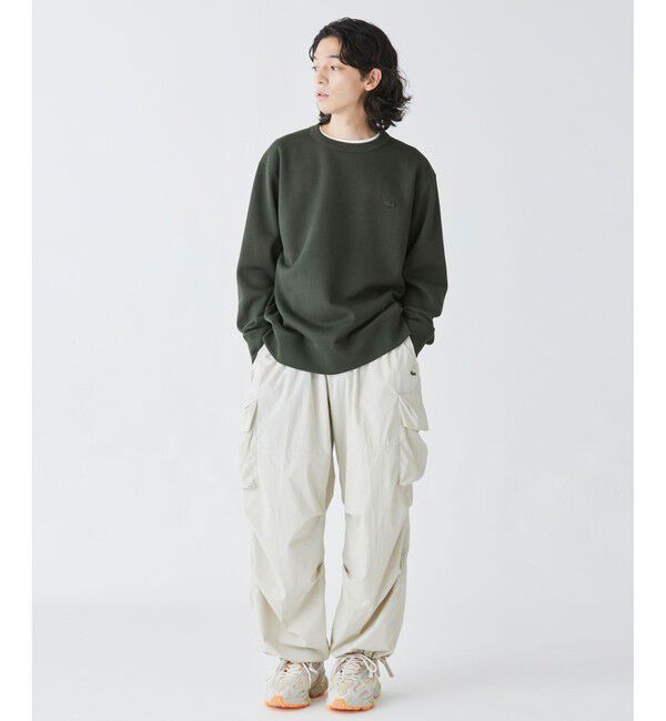 LACOSTE「ワントーンクルーネック 鹿の子ニット / 鹿の子スウェット トレーナー」|スウェット・ジャージ|