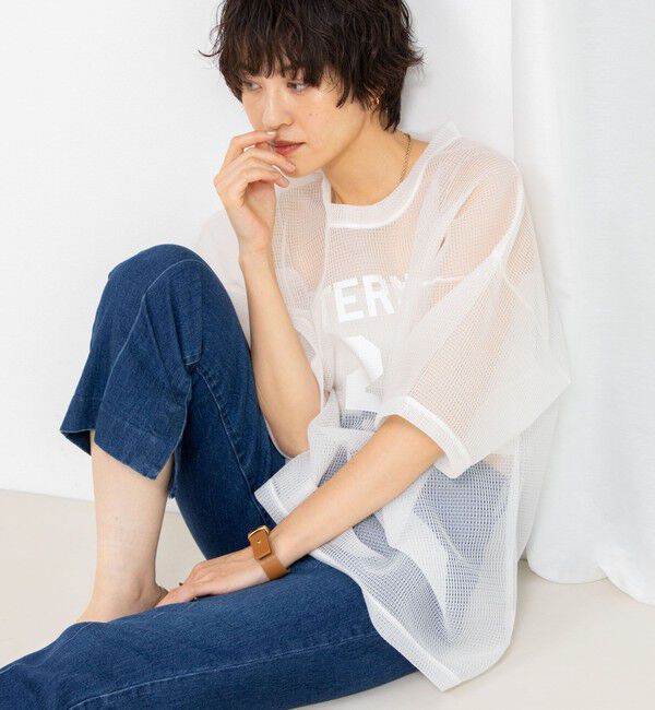 Rie Miller「ダンボールメッシュプリントTシャツ」|Tシャツ・カットソー|