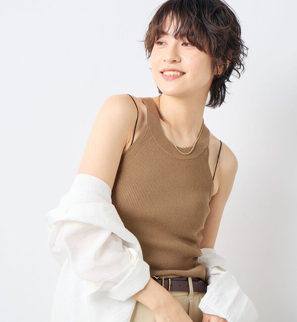 NOLLEY'S sophi「《アンサンブル対応》《手洗い可能》イタリー糸ホルターネックタンクトップ」|タンクトップ|