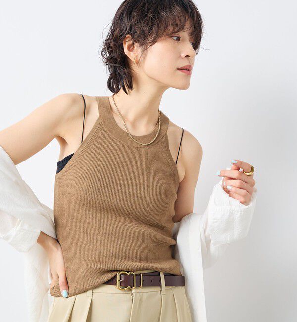 NOLLEY'S sophi「《アンサンブル対応》《手洗い可能》イタリー糸ホルターネックタンクトップ」|タンクトップ|