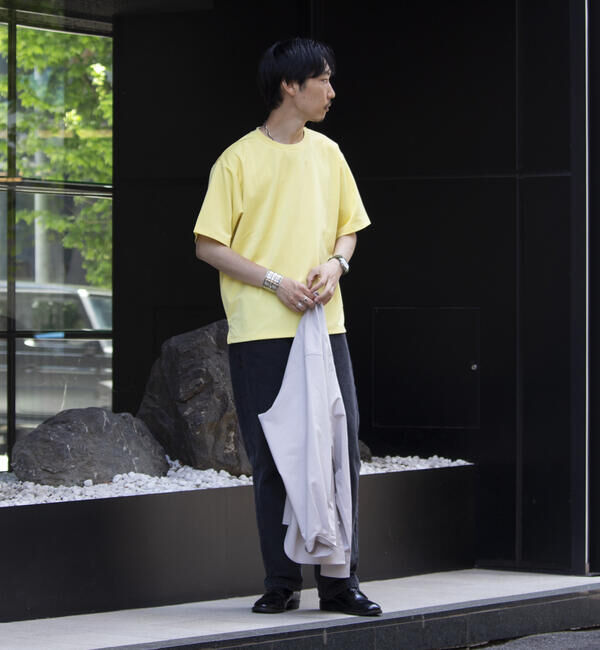 GLOSTER「【GLOSTER/グロスター】ポンチオーバーサイズ クルーネックTシャツ サイドスリット」|Tシャツ・カットソー|
