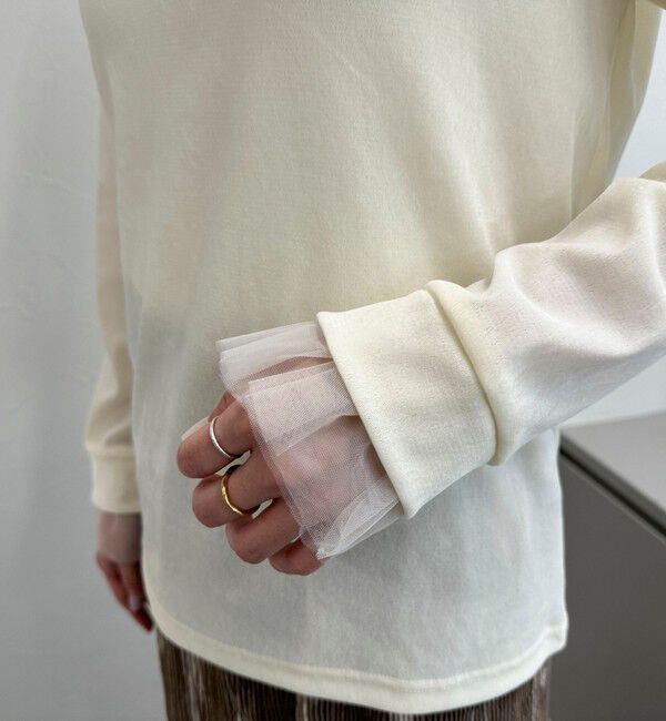 fredy emue「フロッキー袖チュールプルオーバー」|Tシャツ・カットソー|