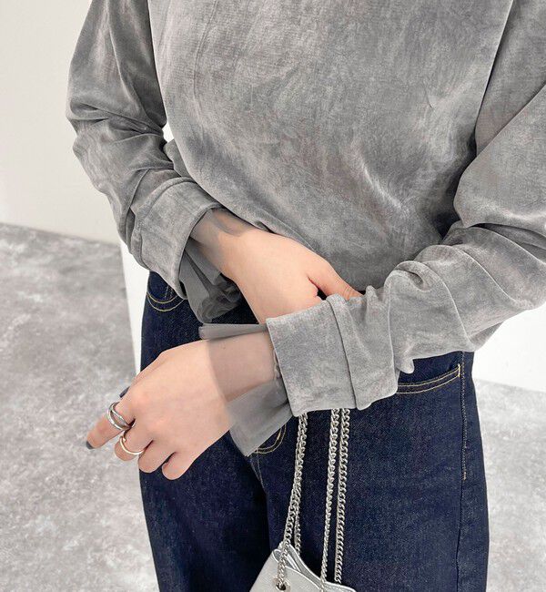 fredy emue「フロッキー袖チュールプルオーバー」|Tシャツ・カットソー|