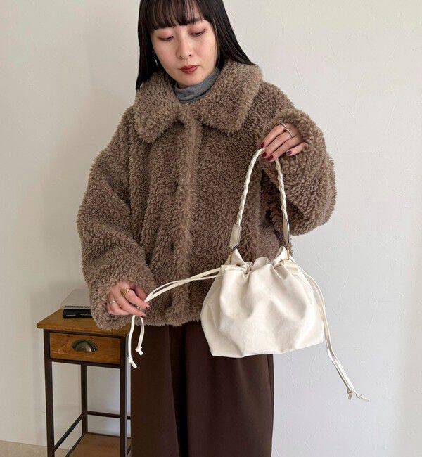 fredy emue「三つ編みハンドル巾着バッグ」|ショルダー・メッセンジャー|