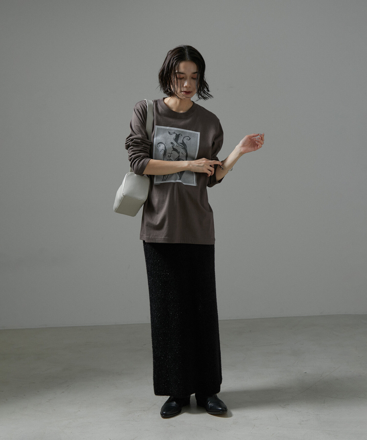 SALON adam et rope'「【WEB限定】シャイニーシャギーニットスカート【セットアップ対応】」|スカート|