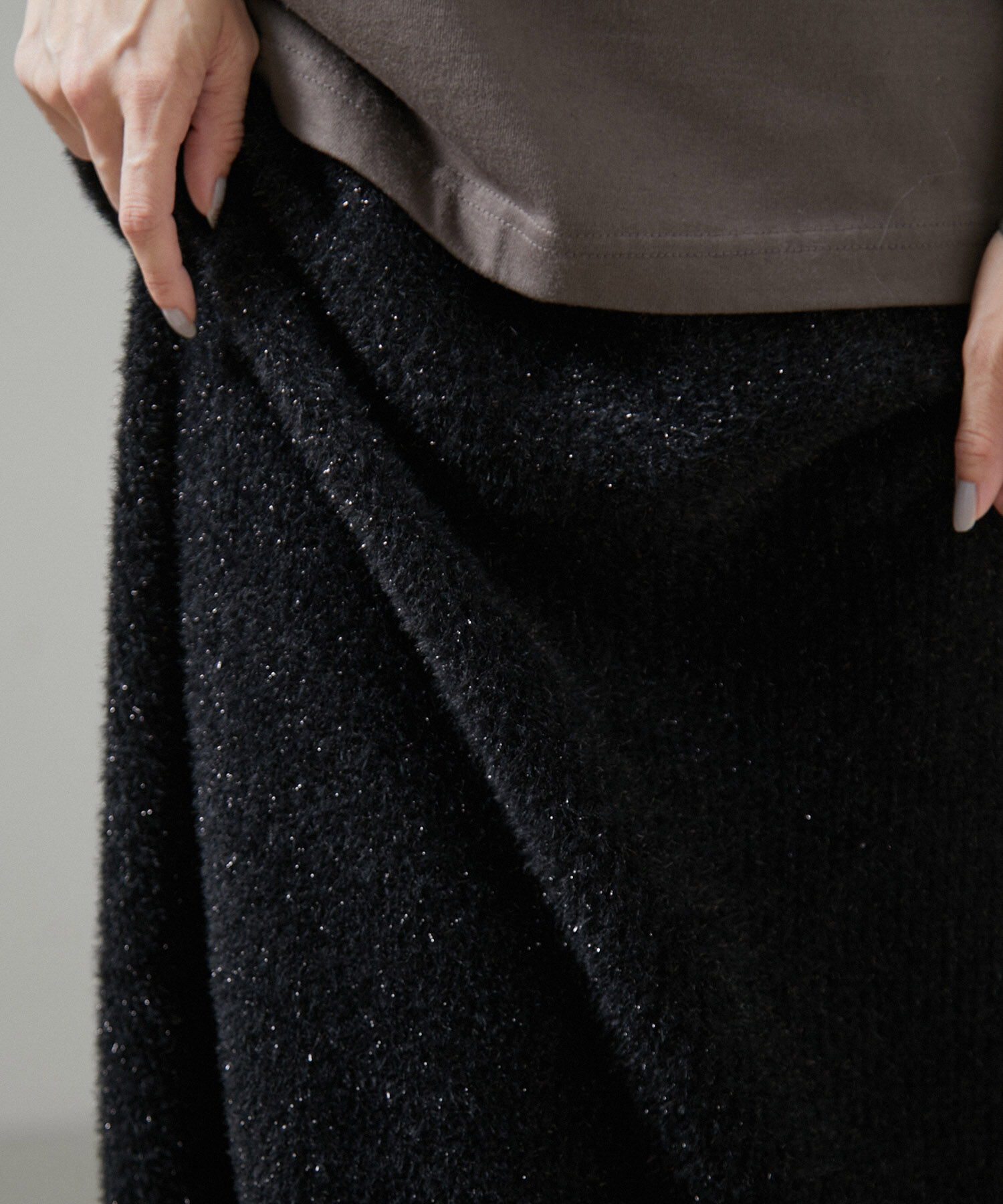 SALON adam et rope'「【WEB限定】シャイニーシャギーニットスカート【セットアップ対応】」|スカート|