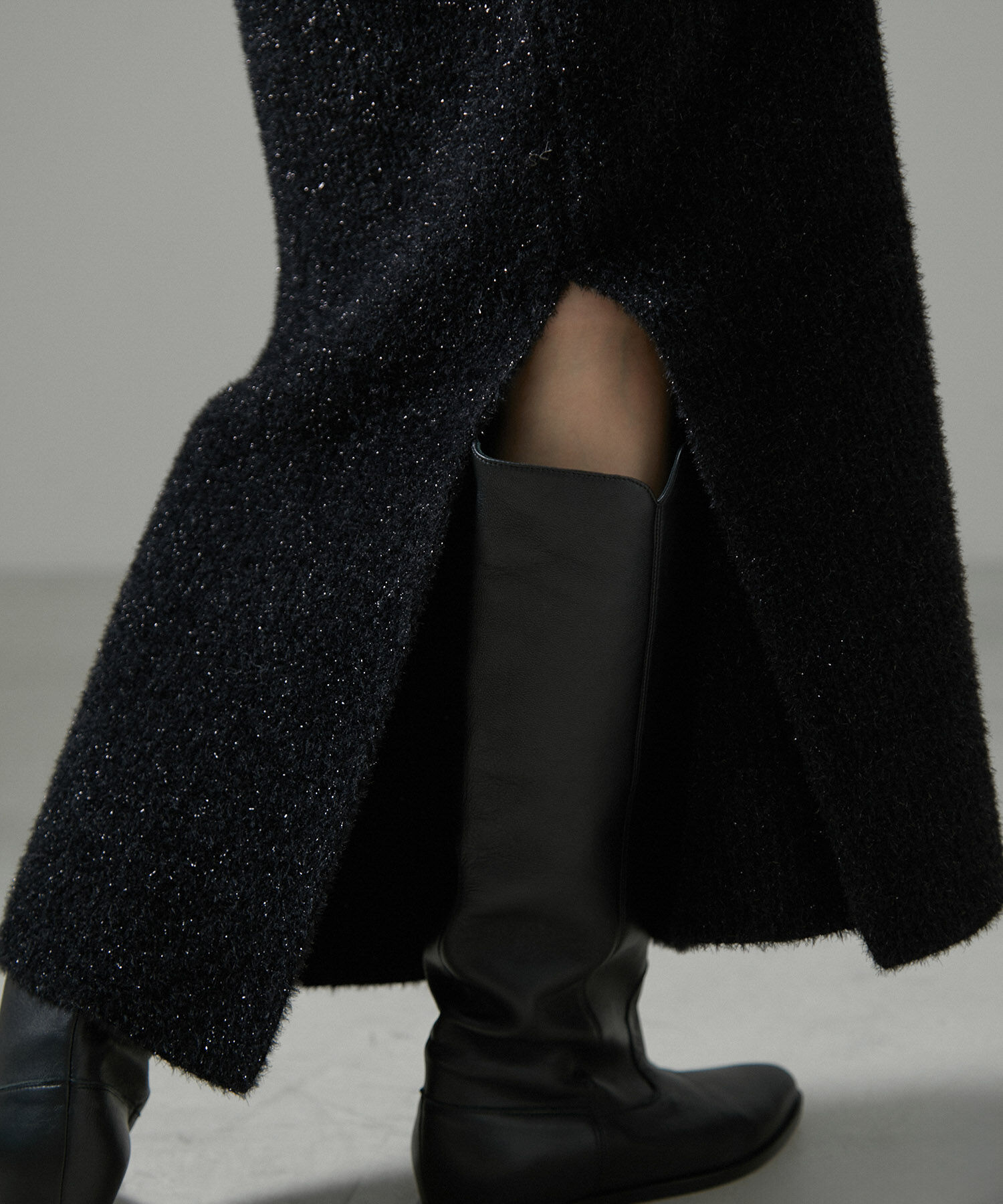 SALON adam et rope'「【WEB限定】シャイニーシャギーニットスカート【セットアップ対応】」|スカート|