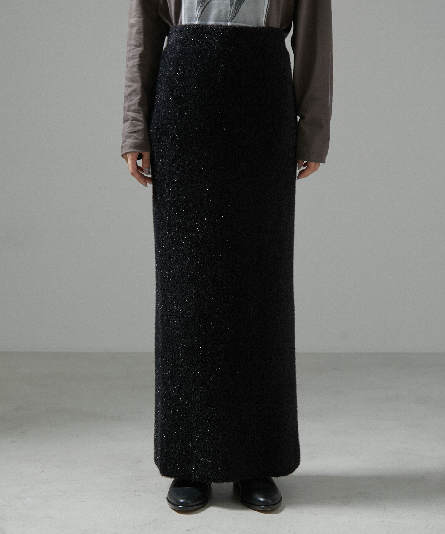 SALON adam et rope'「【WEB限定】シャイニーシャギーニットスカート【セットアップ対応】」|スカート|