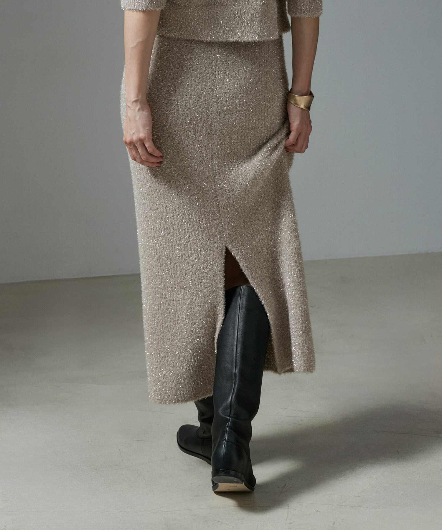 SALON adam et rope'「【WEB限定】シャイニーシャギーニットスカート【セットアップ対応】」|スカート|