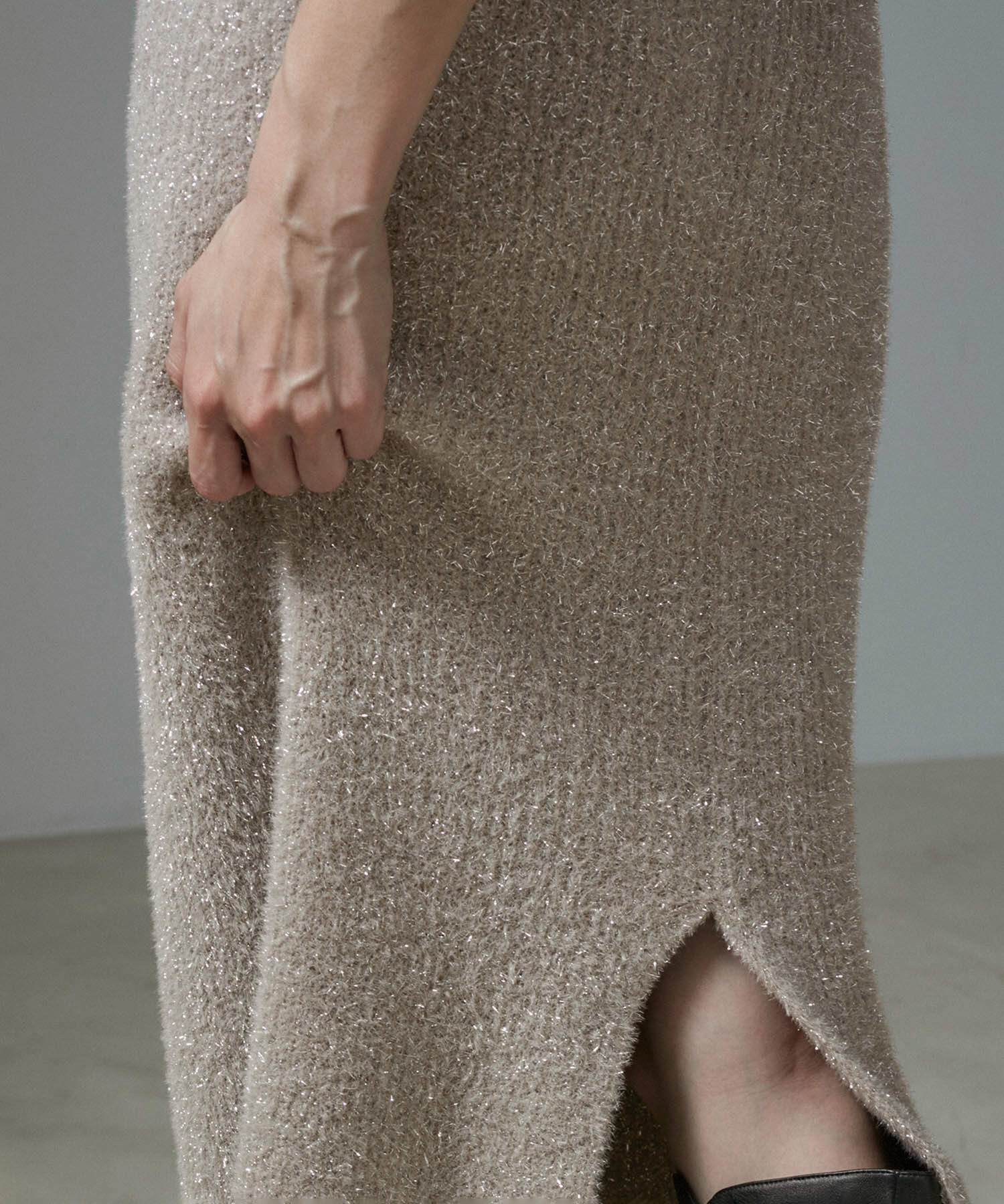 SALON adam et rope'「【WEB限定】シャイニーシャギーニットスカート【セットアップ対応】」|スカート|