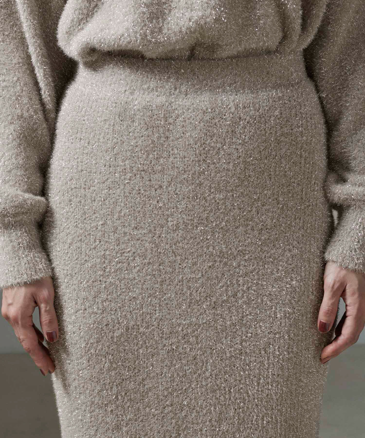 SALON adam et rope'「【WEB限定】シャイニーシャギーニットスカート【セットアップ対応】」|スカート|