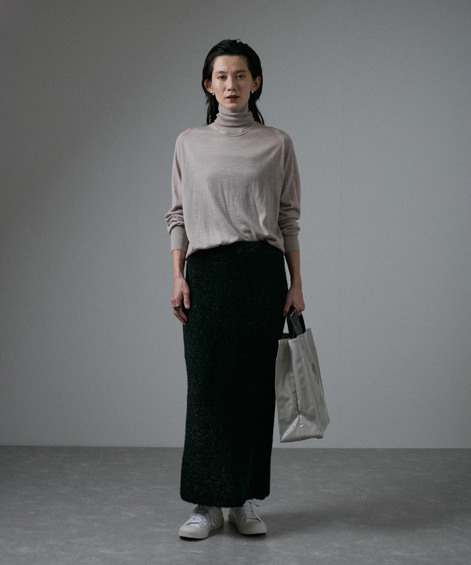 SALON adam et rope'「【WEB限定】シャイニーシャギーニットスカート【セットアップ対応】」|スカート|