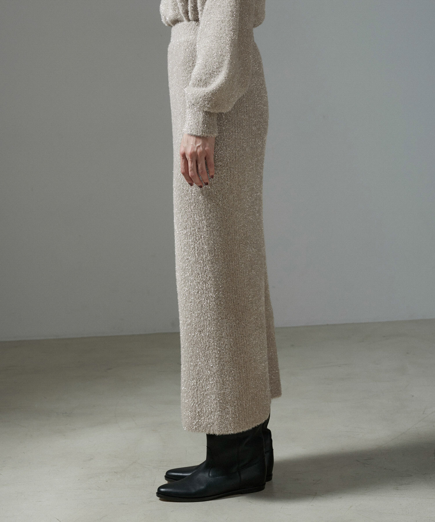 SALON adam et rope'「【WEB限定】シャイニーシャギーニットスカート【セットアップ対応】」|スカート|