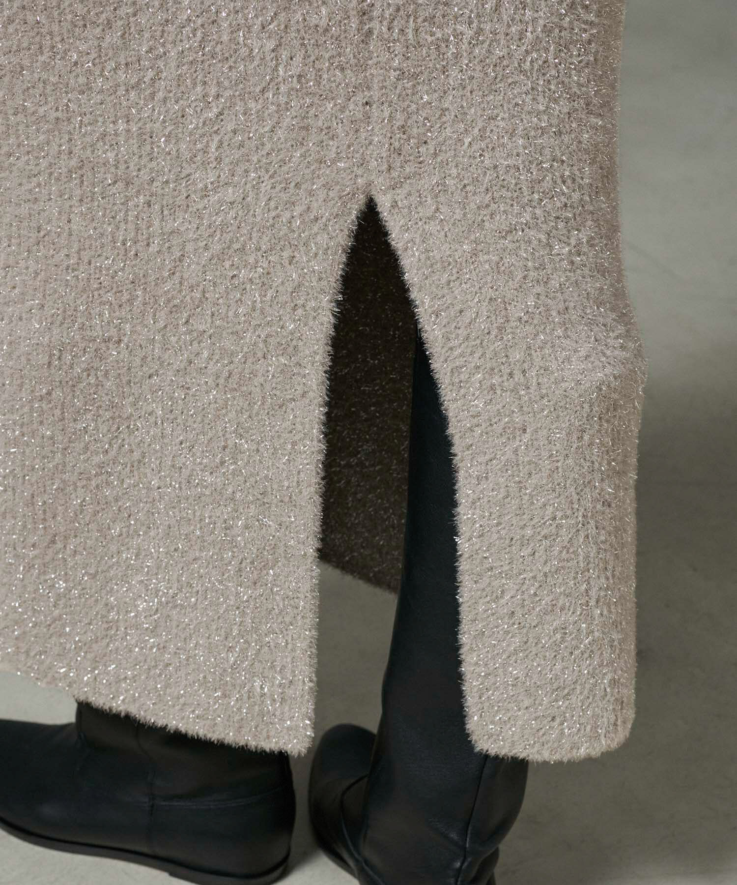 SALON adam et rope'「【WEB限定】シャイニーシャギーニットスカート【セットアップ対応】」|スカート|