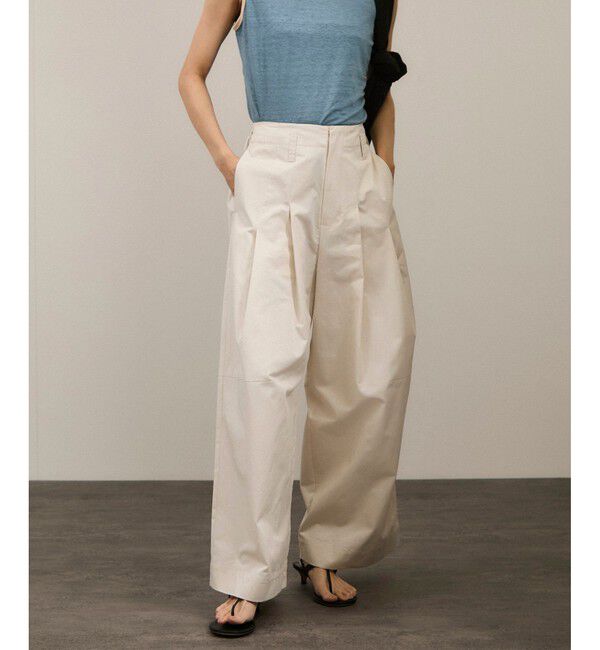 SALON adam et rope'「【WEB限定】コットンツイルワイドフォルムパンツ/カーブパンツ」|チノ|