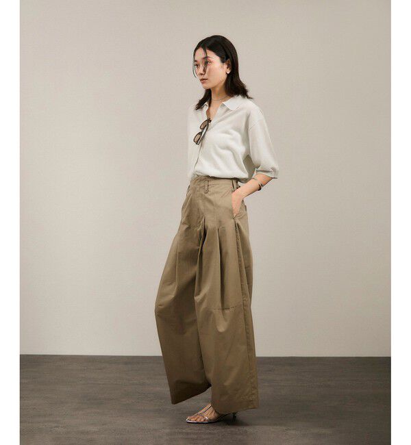 SALON adam et rope'「【WEB限定】コットンツイルワイドフォルムパンツ/カーブパンツ」|チノ|