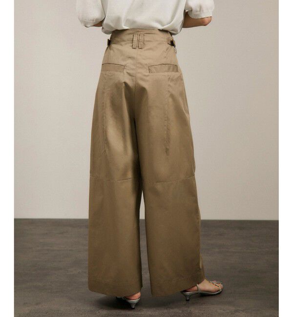 SALON adam et rope'「【WEB限定】コットンツイルワイドフォルムパンツ/カーブパンツ」|チノ|