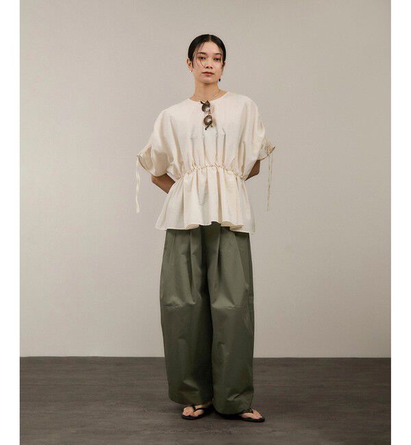 SALON adam et rope'「【WEB限定】コットンツイルワイドフォルムパンツ/カーブパンツ」|チノ|