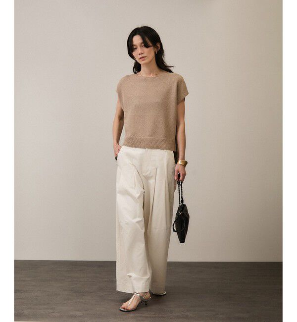 SALON adam et rope'「【WEB限定】コットンツイルワイドフォルムパンツ/カーブパンツ」|チノ|