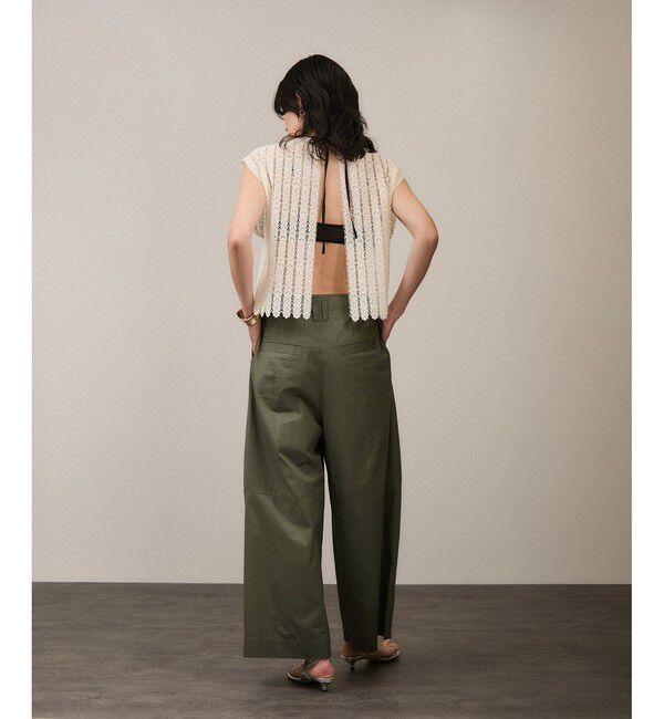 SALON adam et rope'「【WEB限定】コットンツイルワイドフォルムパンツ/カーブパンツ」|チノ|