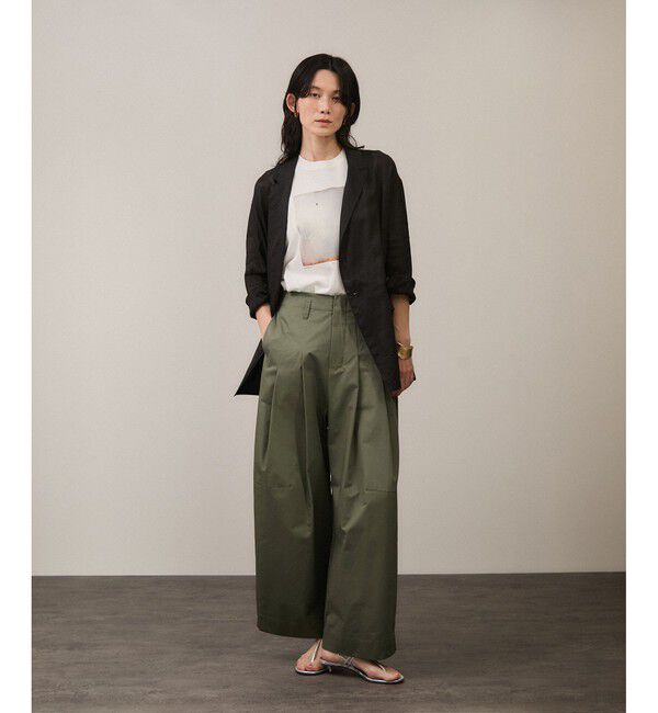 SALON adam et rope'「【WEB限定】コットンツイルワイドフォルムパンツ/カーブパンツ」|チノ|