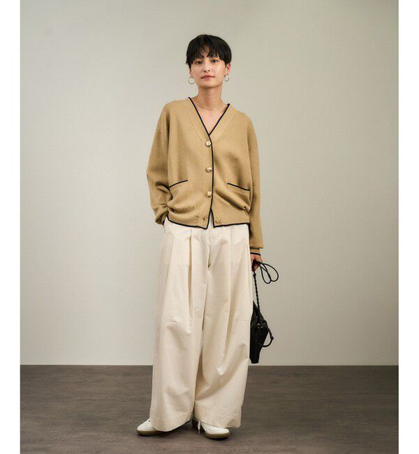 SALON adam et rope'「【WEB限定】コットンツイルワイドフォルムパンツ/カーブパンツ」|チノ|