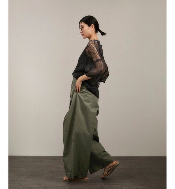 SALON adam et rope'「【WEB限定】コットンツイルワイドフォルムパンツ/カーブパンツ」|チノ|