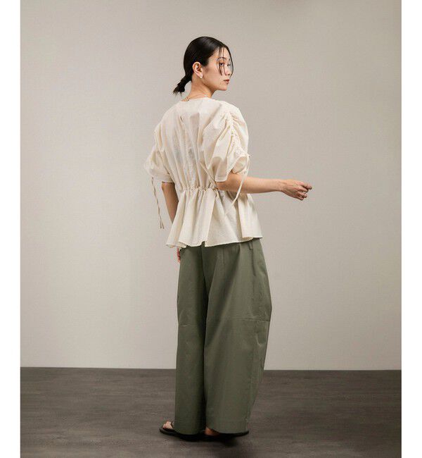 SALON adam et rope'「【WEB限定】コットンツイルワイドフォルムパンツ/カーブパンツ」|チノ|