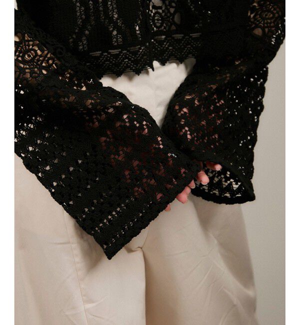 SALON adam et rope'「【WEB限定】レースパッチワークボレロ」|カーディガン|