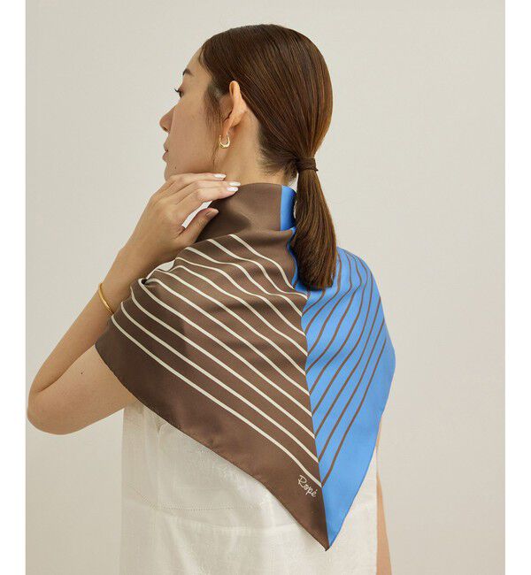 ROPE「ストライプパターンシルクスカーフ」|バンダナ・スカーフ|