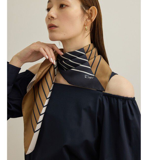 ROPE「ストライプパターンシルクスカーフ」|バンダナ・スカーフ|