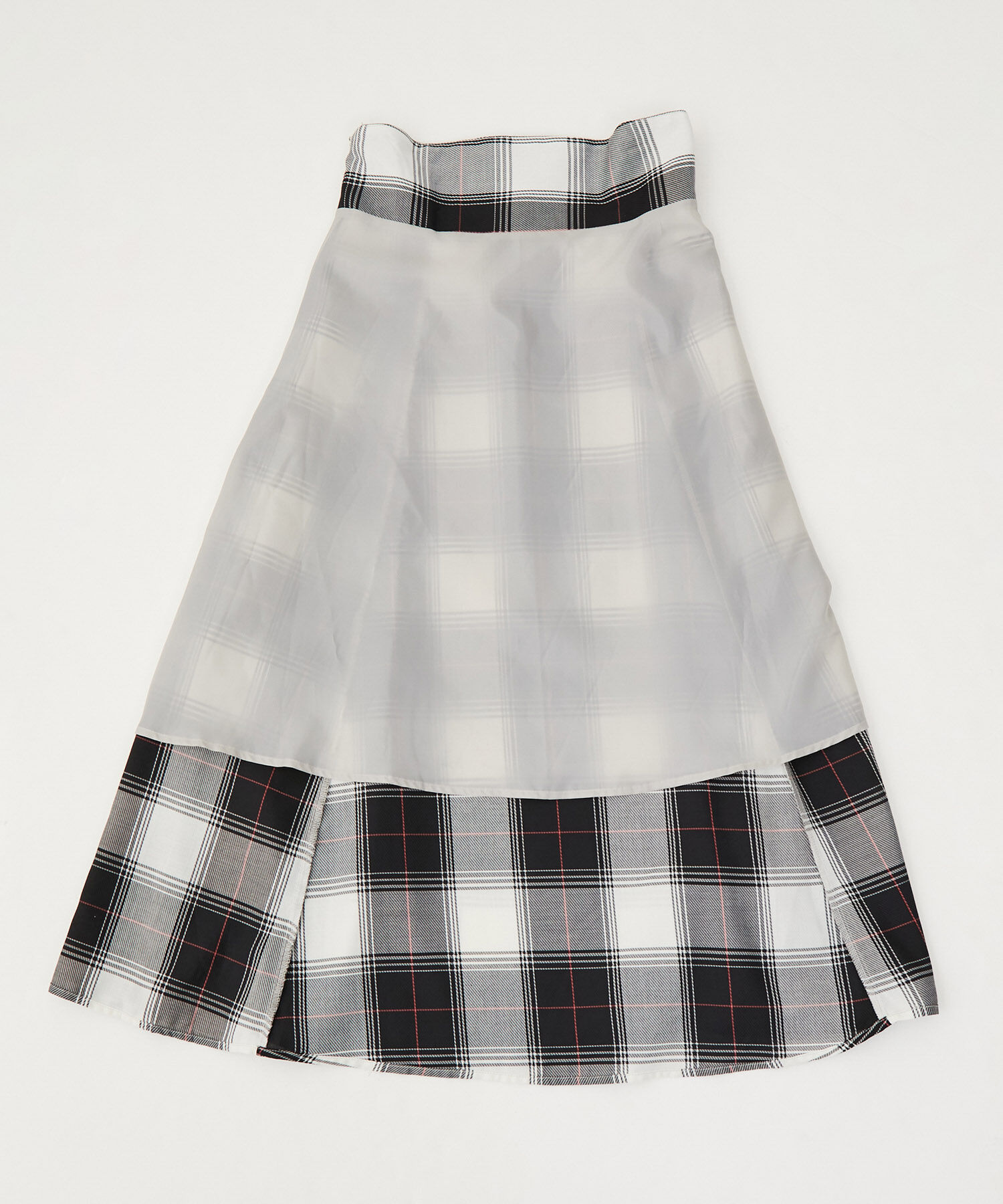 VIS「【洗える】先染めチェックハイウエストフレアスカート」|スカート|