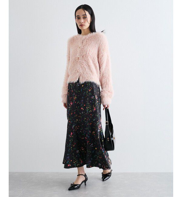 VIS「【洗える】ボカシフラワーアート柄マーメイドスカート」|スカート|