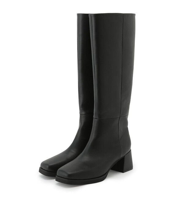 VIS「【抗菌防臭】スクエアトゥソフトロングブーツ」|ロングブーツ|