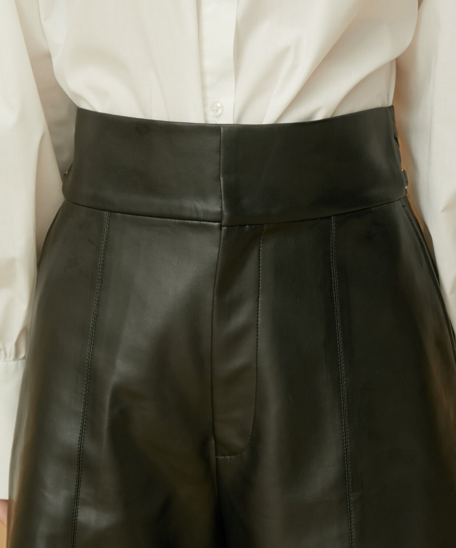 VIS「【洗える】レースアップバミューダパンツ」|スラックス|