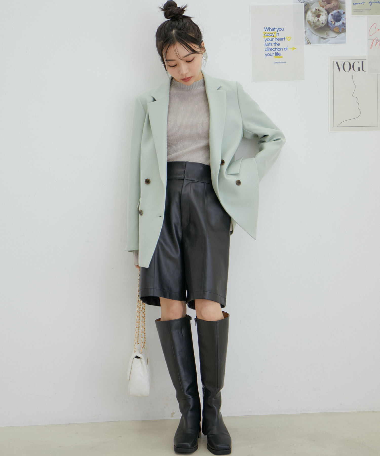 VIS「【洗える】レースアップバミューダパンツ」|スラックス|