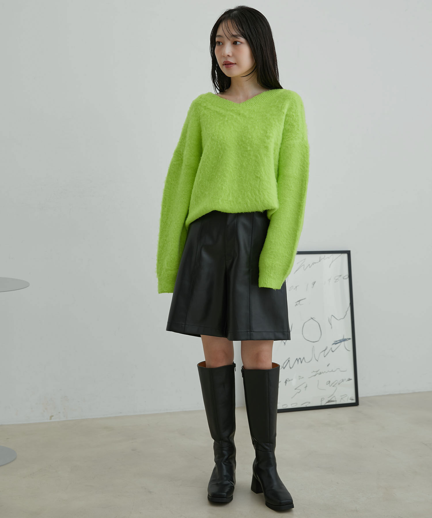 VIS「【洗える】レースアップバミューダパンツ」|スラックス|