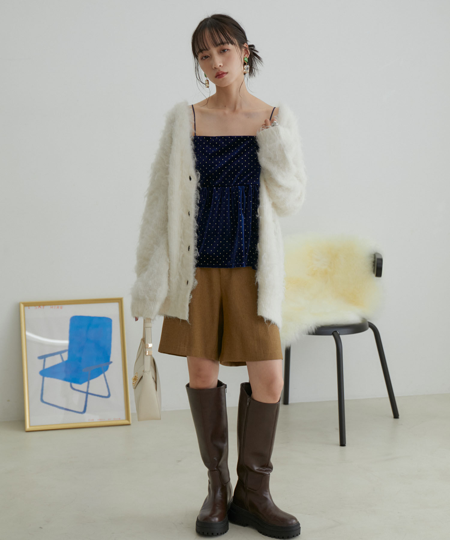 VIS「【洗える】レースアップバミューダパンツ」|スラックス|