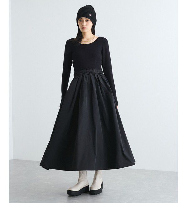 VIS「【前後2WAY】ニットドッキングワンピース【洗える】」|ワンピース|