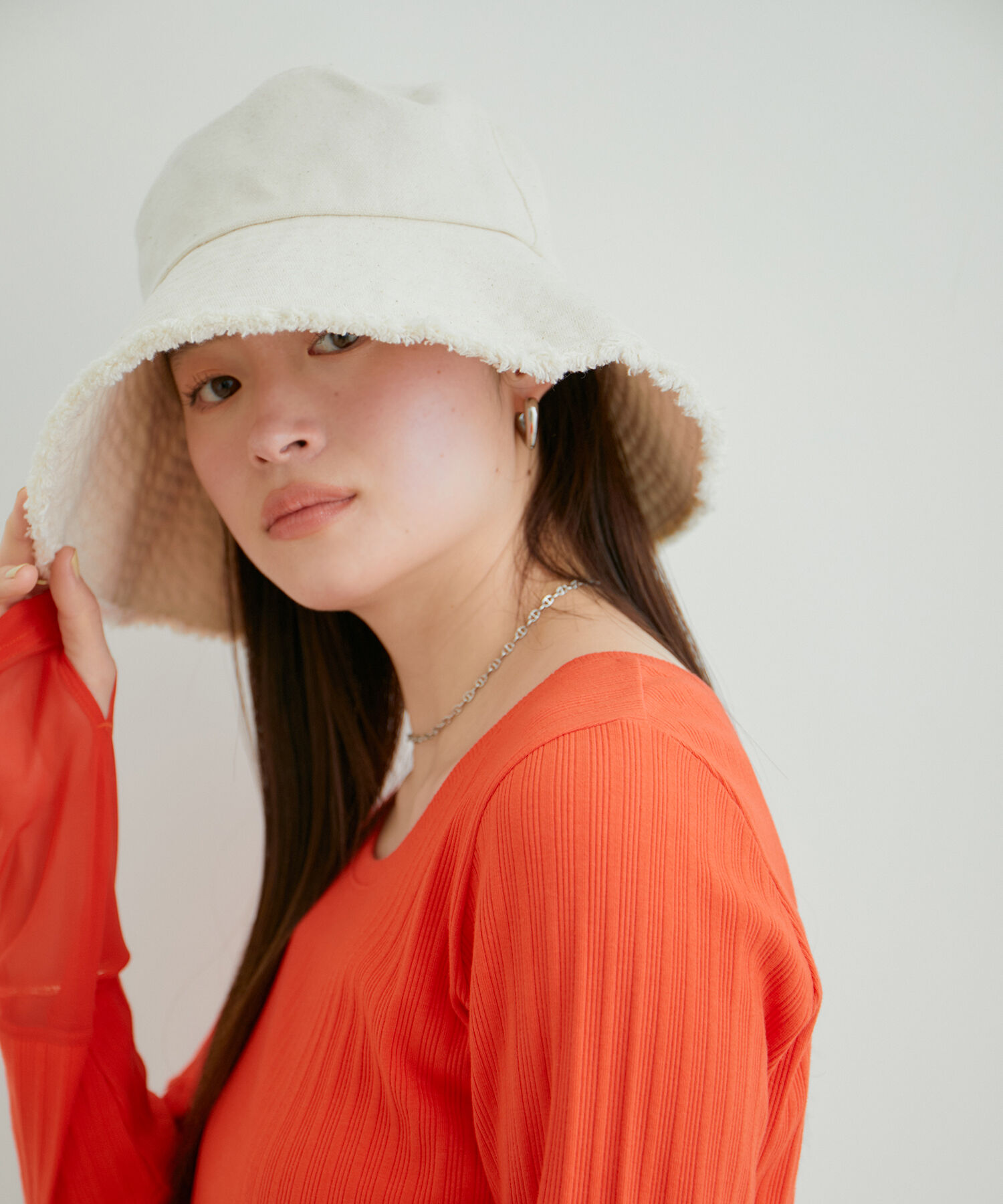 VIS「【抗菌防臭】キャンバスフリンジつば広ハット【ワイヤー入り】」|ハット|